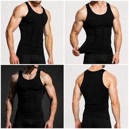 BaseFit Tank שחור – גופיית דחיסה לשיפור יציבה יומיומית