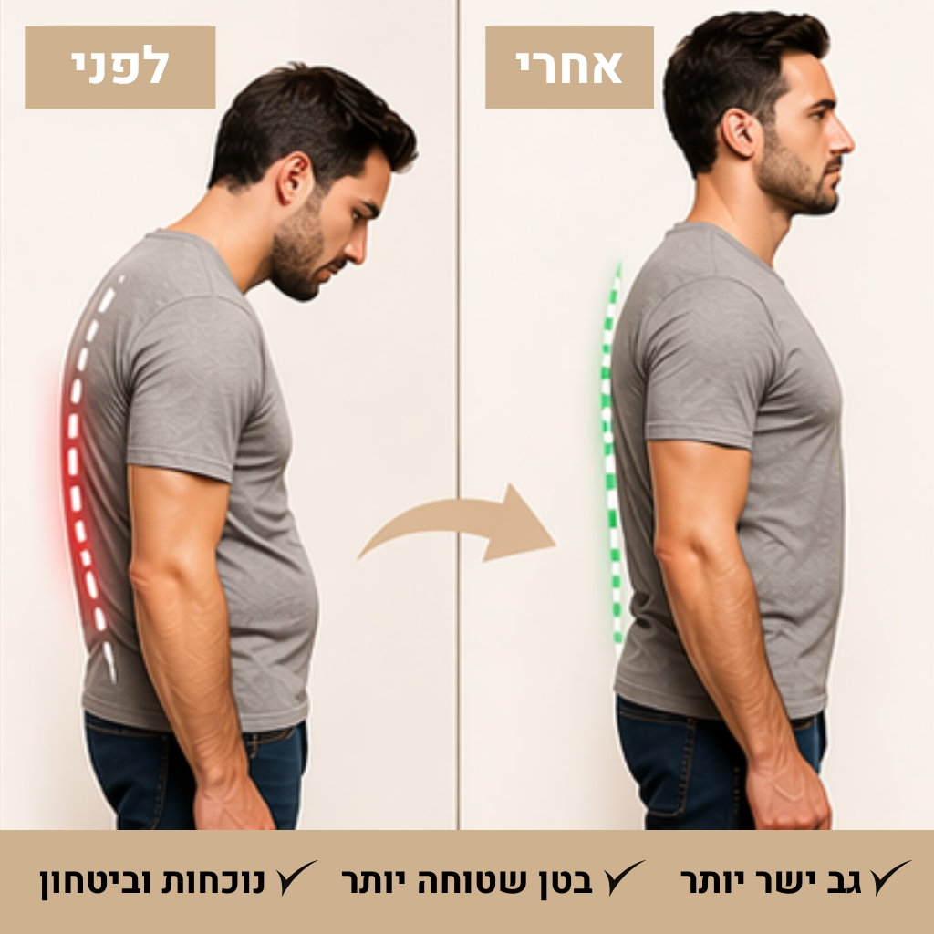 גבר עם גופיית BaseFit – מראה בטוח וזקוף בכל מצב